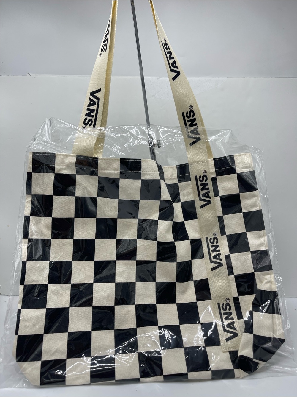 Vans Black and Cream Checkerboard Tote